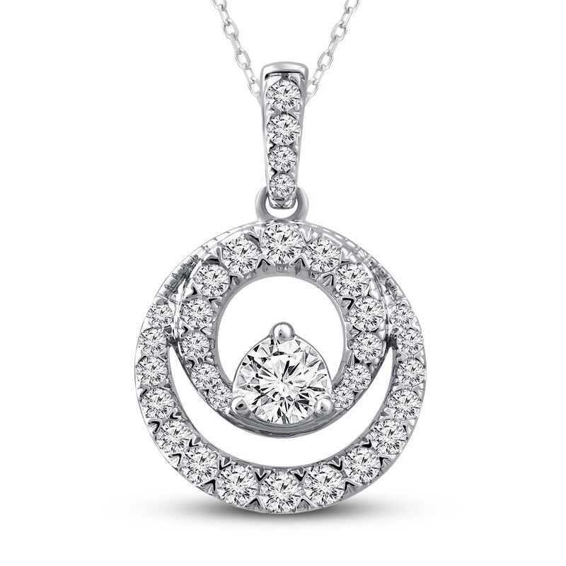 Main Image 1 of Previously Owned  Diamond Necklace 1/2 ct tw Round 10K White Gold