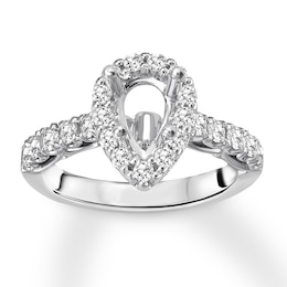 Previously Owned Diamond Ring Setting 5/8 carat tw Round 14K White Gold