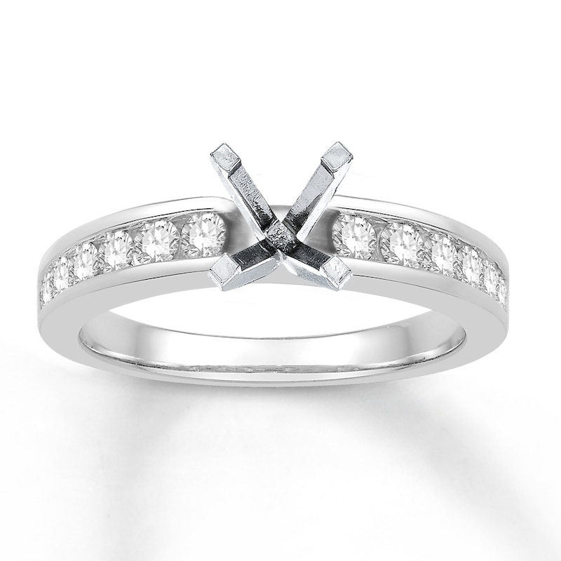 Previously Owned Colorless Diamond Ring Setting 1/2 carat tw 14K White Gold