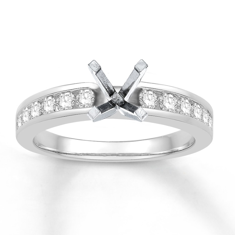 Main Image 1 of Previously Owned Colorless Diamond Ring Setting 1/2 carat tw 14K White Gold