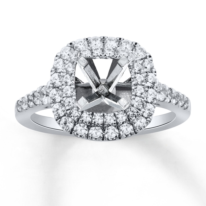 Main Image 1 of Previously Owned Diamond Engagement Ring Setting 3/4 ct tw Round 14K White Gold