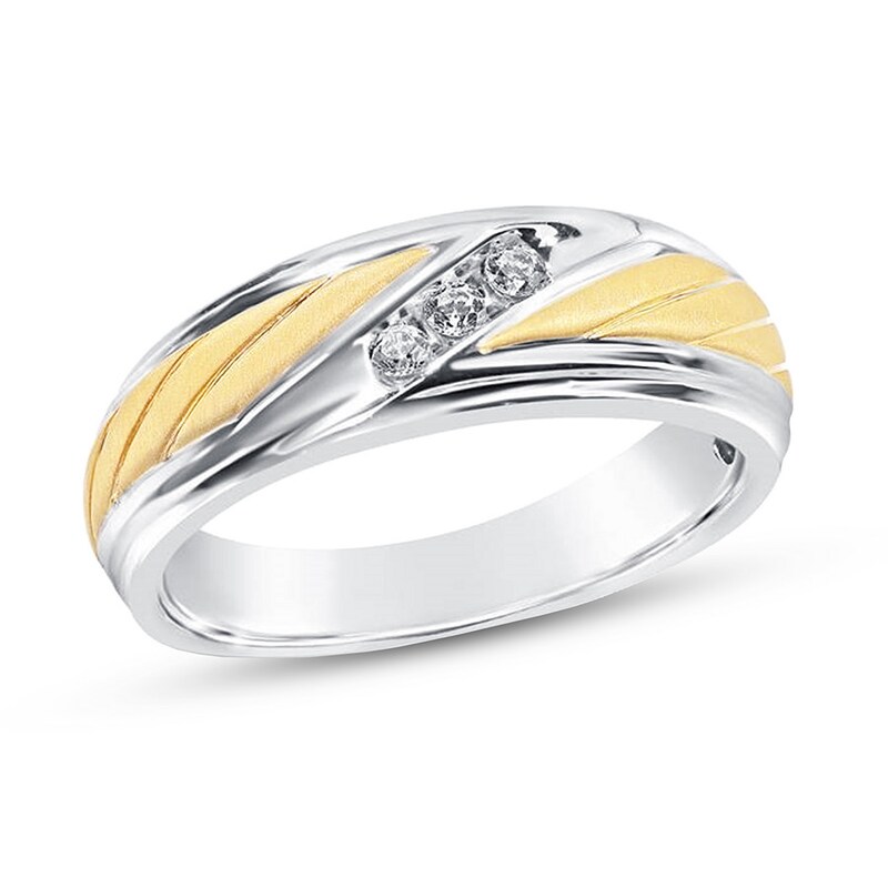 Main Image 1 of Previously Owned Men's Diamond Ring 1/10 ct tw Round 10K Two-Tone Gold