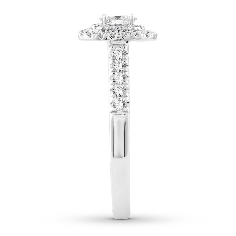 Main Image 3 of Previously Owned Diamond Promise Ring 1/2 carat tw Oval/Round 10K White Gold