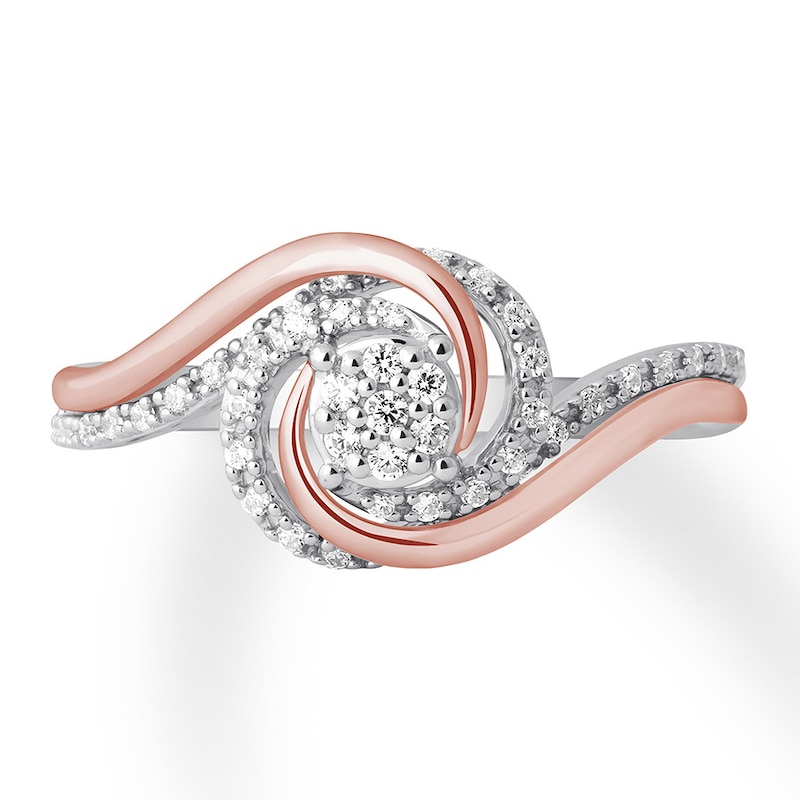Main Image 1 of Previously Owned Diamond Promise Ring 1/5 carat tw Round 10K Two-Tone Gold