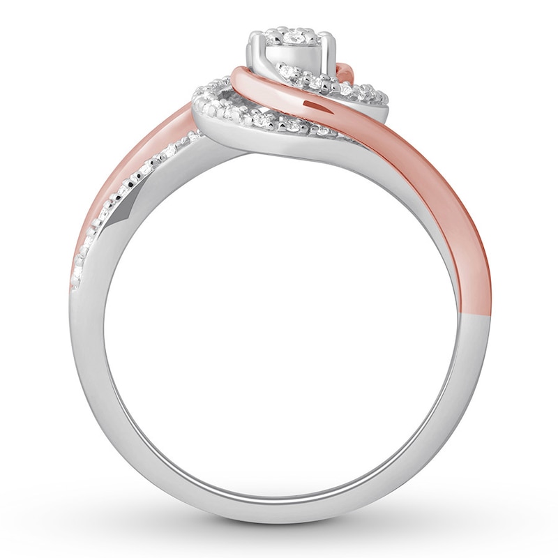 Main Image 2 of Previously Owned Diamond Promise Ring 1/5 carat tw Round 10K Two-Tone Gold