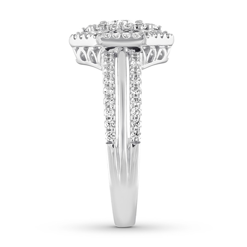 Main Image 2 of Previously Owned Diamond Ring 3/4 carat tw Princess/Round 14K White Gold