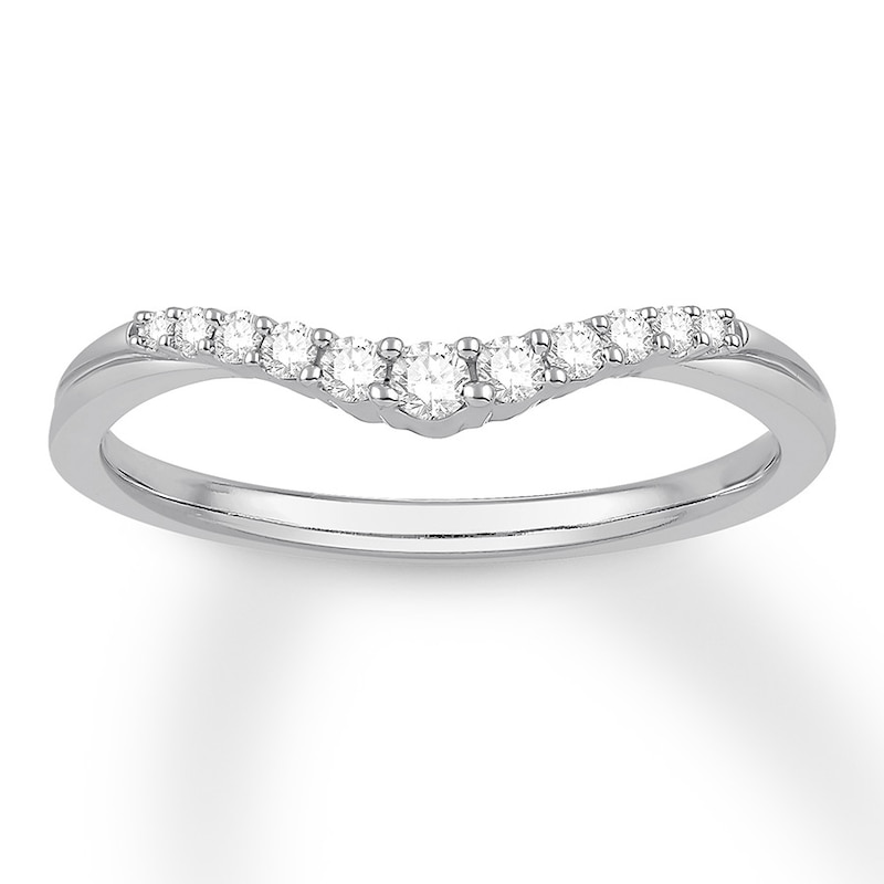 Main Image 1 of Previously Owned Diamond Contour Ring 1/6 carat tw Round 14K White Gold