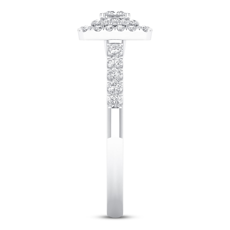 Main Image 3 of Previously Owned Diamond Promise Ring 1/2 ct tw Princess/Round10K White Gold