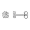 Previously Owned Round & Baguette Diamond Earrings 1/4 Carat tw 10K White Gold
