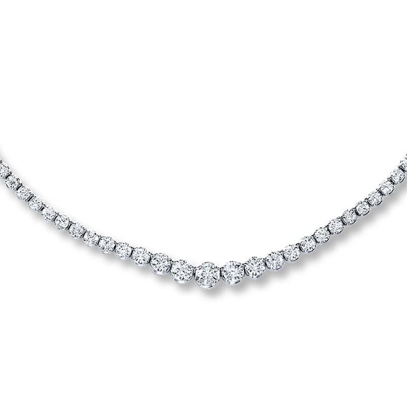 Main Image 1 of Previously Owned Certified Diamonds 10 ct tw Round 14K White Gold Tennis Necklace