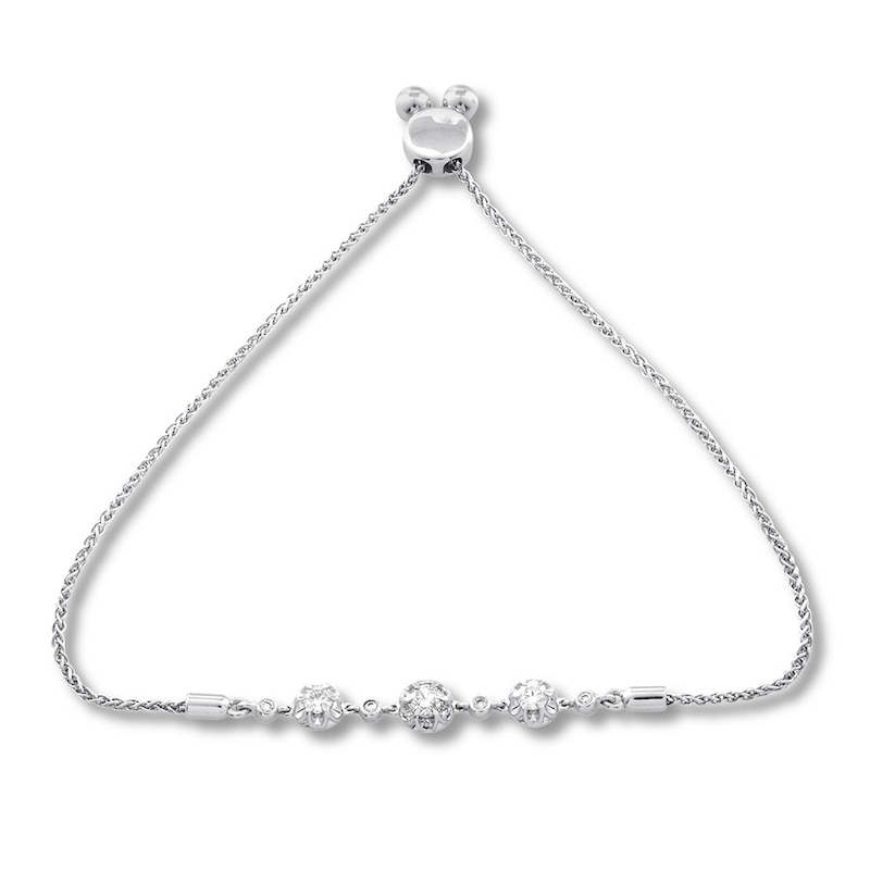Previously Owned Diamond Bolo Bracelet 3/8 carat tw Round 10K White Gold