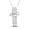 Thumbnail Image 2 of Previously Owned Diamond Cross Necklace 1/4 ct tw Round 10K White Gold