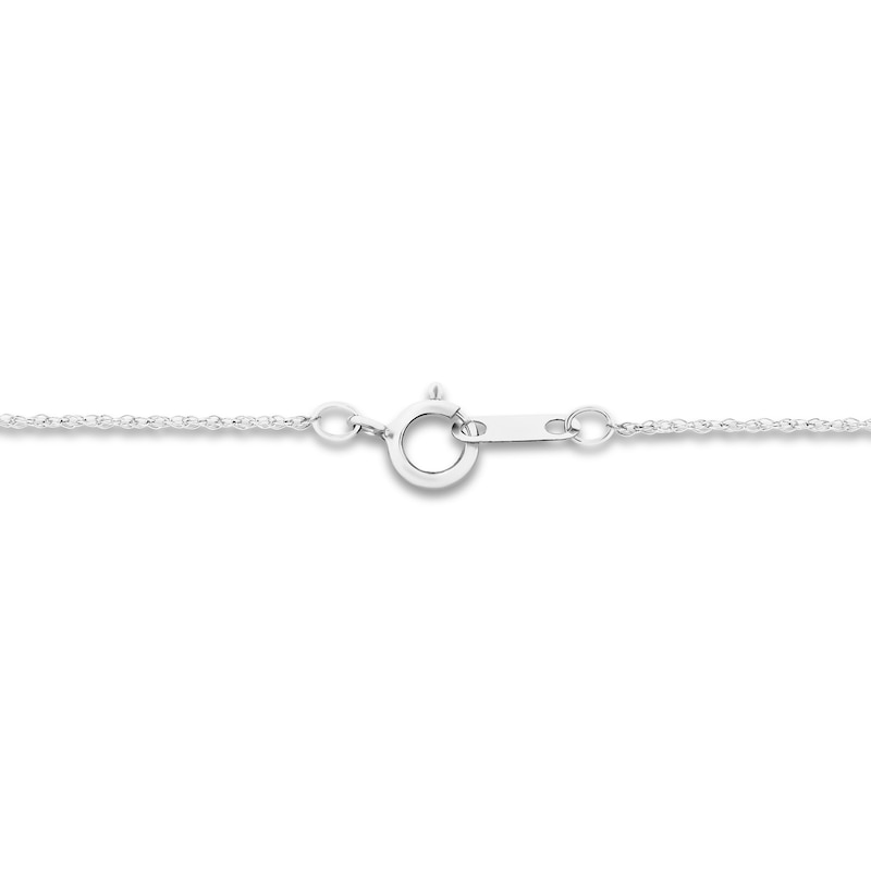 Main Image 3 of Previously Owned Diamond Cross Necklace 1/4 ct tw Round 10K White Gold