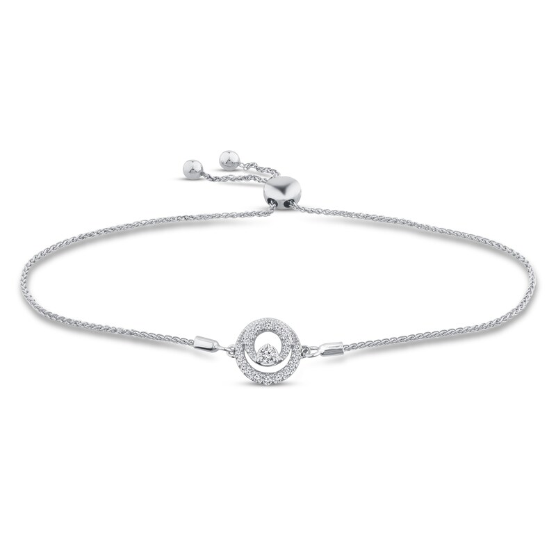 Main Image 1 of Previously Owned  Diamond Bolo Bracelet 1/4 ct tw Round 10K White Gold