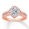 Previously Owned Diamond Ring Setting 1/2 ct tw Round-cut 14K Rose Gold