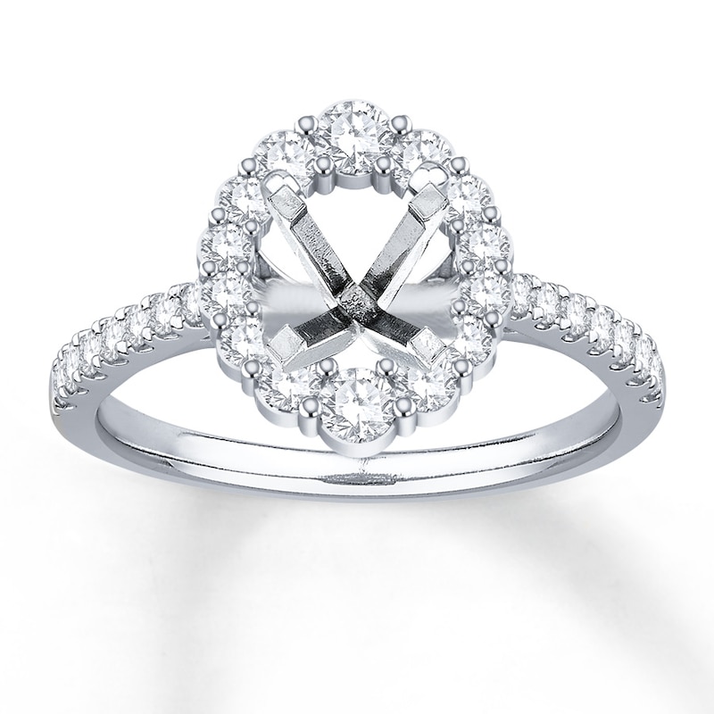 Main Image 1 of Previously Owned Diamond Ring Setting 5/8 ct tw Round 14K White Gold