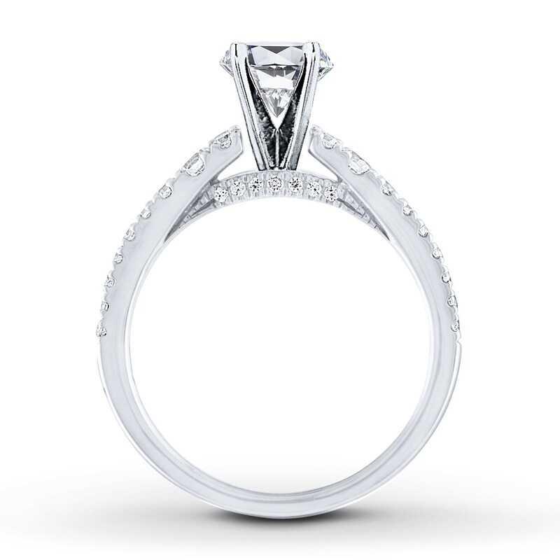 Main Image 2 of Previously Owned Diamond Ring Setting 1/2 ct tw Round-cut 14K White Gold