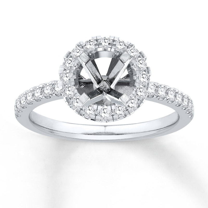 Main Image 1 of Previously Owned Diamond Ring Setting 1/2 ct tw Round 14K White Gold