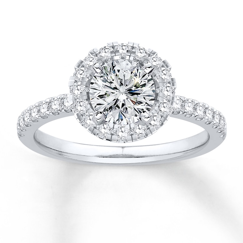 Main Image 2 of Previously Owned Diamond Ring Setting 1/2 ct tw Round 14K White Gold