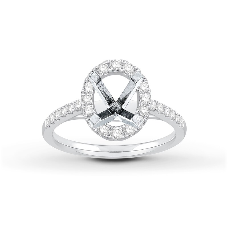 Main Image 1 of Previously Owned Diamond Engagement Ring Setting 1/2 ct tw Round/Oval Platinum