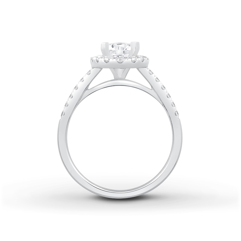 Main Image 2 of Previously Owned Diamond Engagement Ring Setting 1/2 ct tw Round/Oval Platinum
