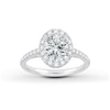 Thumbnail Image 3 of Previously Owned Diamond Engagement Ring Setting 1/2 ct tw Round/Oval Platinum