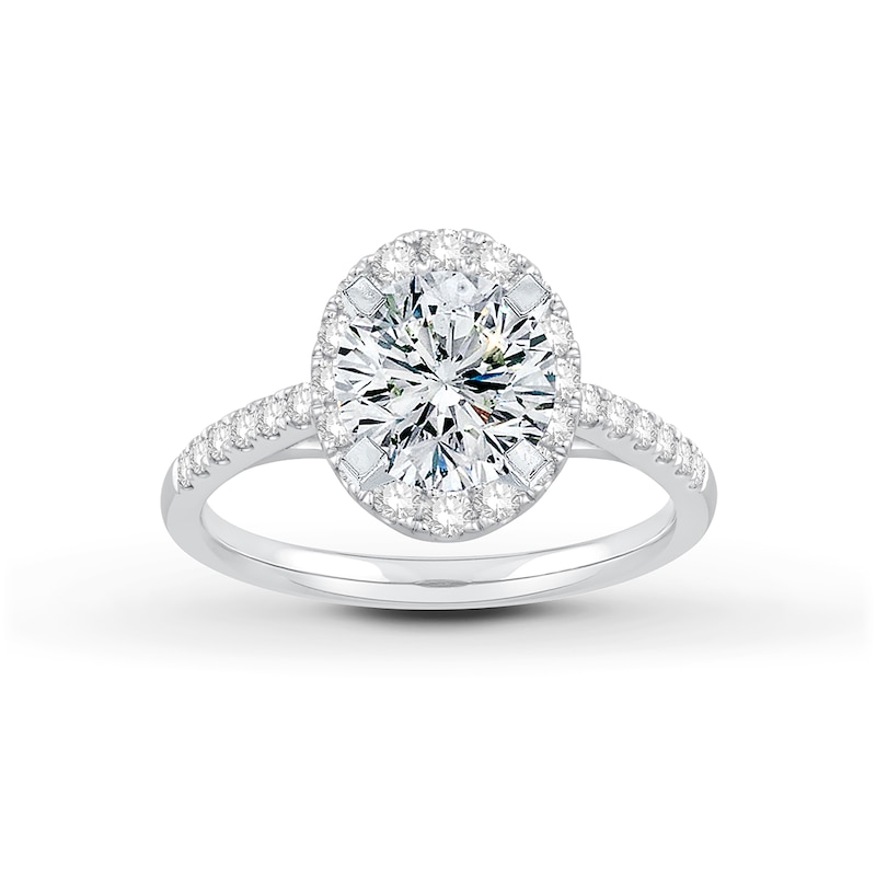 Main Image 3 of Previously Owned Diamond Engagement Ring Setting 1/2 ct tw Round/Oval Platinum