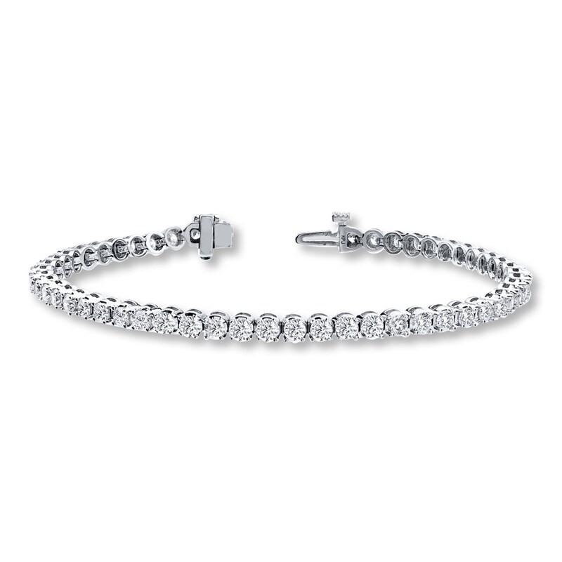 Previously Owned Diamond Bracelet 4 carat tw Round 14K White Gold