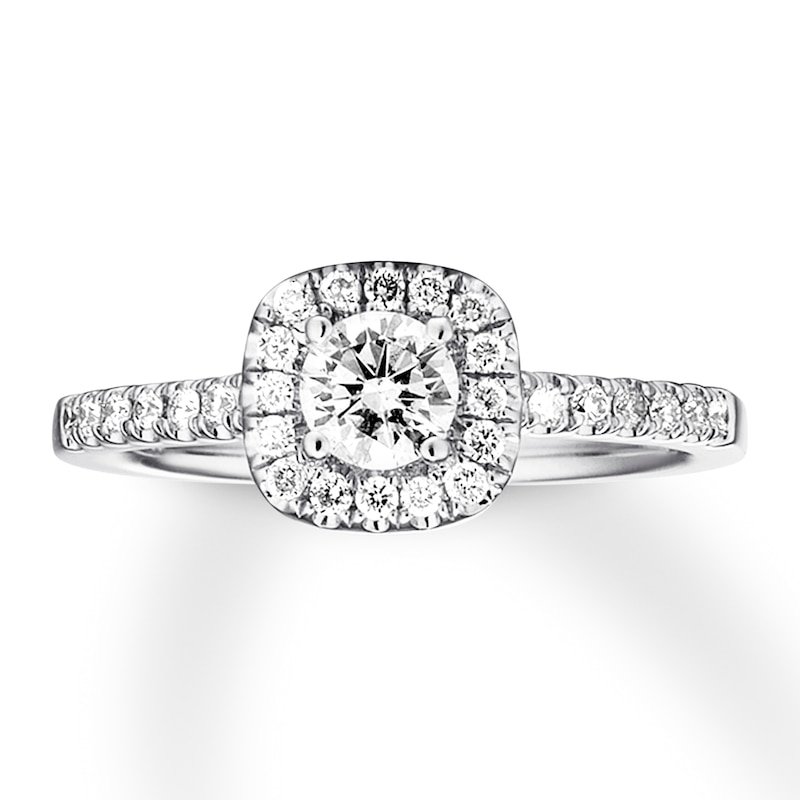 Main Image 1 of Previously Owned Diamond Engagement Ring 3/8 ct tw Round-cut 14K White Gold
