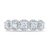 Thumbnail Image 3 of Previously Owned Royal Asscher Alexandrina 5-Stone Diamond Ring 1 1/4 ct tw Round 14K White Gold