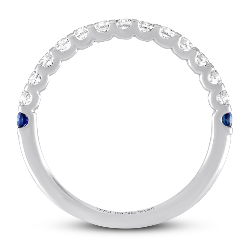 Main Image 2 of Previously Owned Vera Wang WISH Diamond & Sapphire Band 1/3 ct tw 14K White Gold