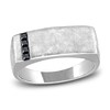 Men's Black Diamond Anniversary Ring 1/8 ct tw Princess 14K White Gold
