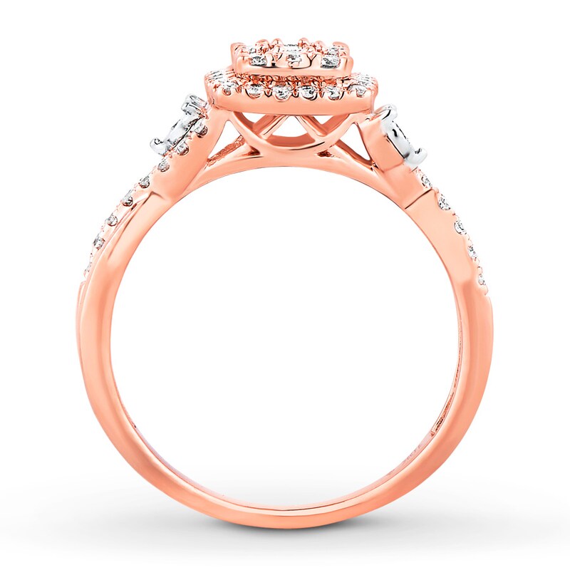 Main Image 2 of Previously Owned Diamond Promise Ring 1/2 ct tw Round 10K Rose Gold