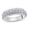 Thumbnail Image 1 of Previously Owned Men's Diamond Wedding Band 1 ct tw Round 14K White Gold