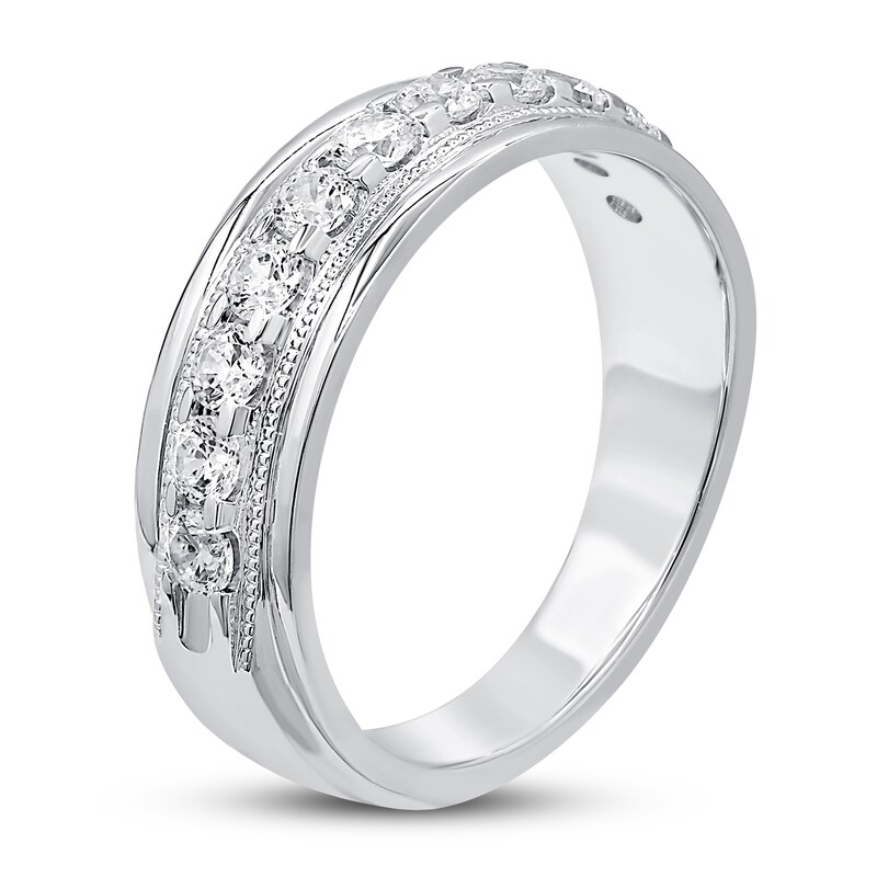 Main Image 2 of Previously Owned Men's Diamond Wedding Band 1 ct tw Round 14K White Gold
