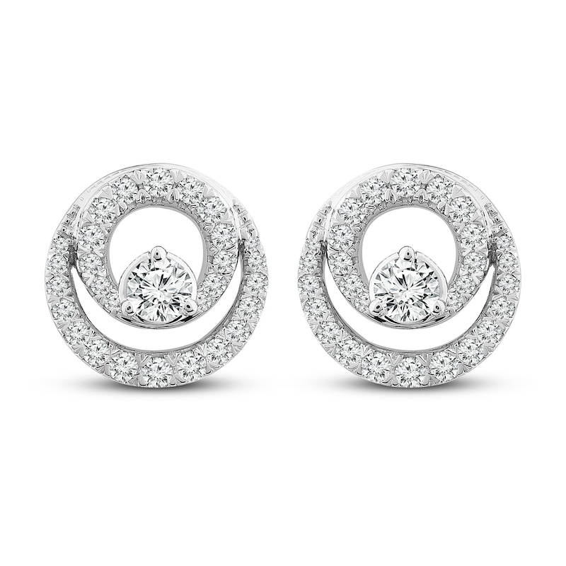 Previously Owned Diamond Stud Earrings 1 ct tw Round 14K White Gold