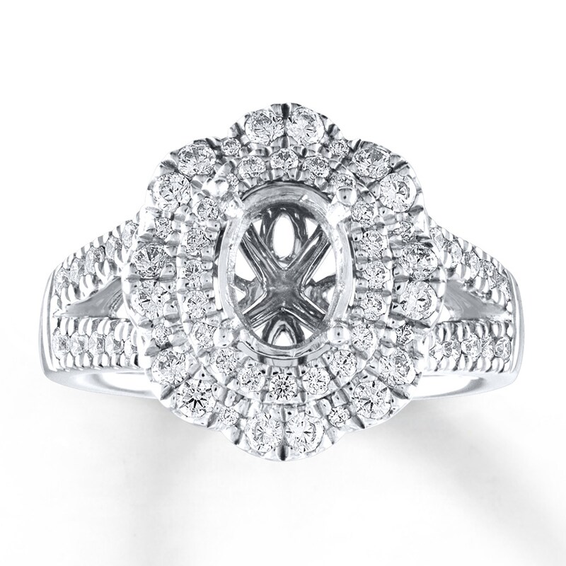 Main Image 1 of Previously Owned Diamond Ring Setting 3/4 ct tw Round-cut 14K White Gold