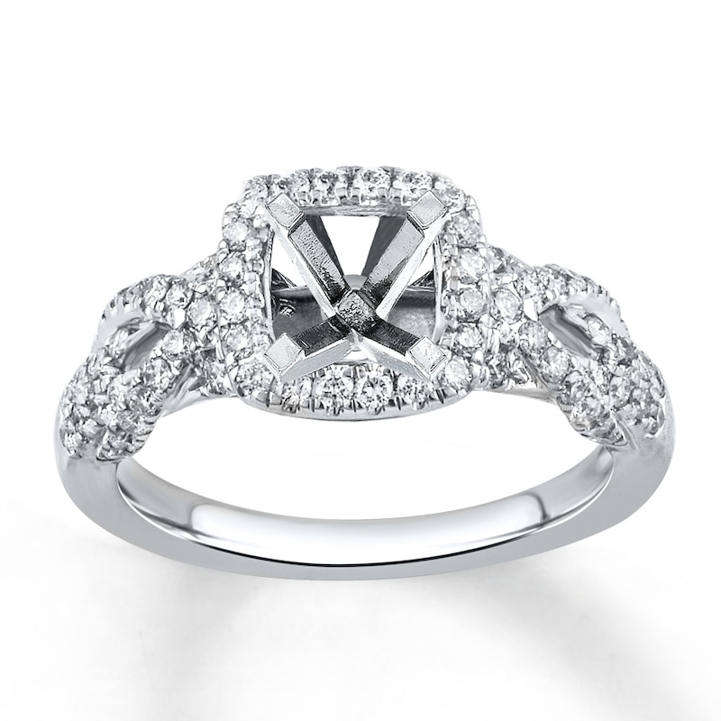 Main Image 1 of Previously Owned Diamond Engagement Ring Setting 3/8 ct tw Round 14K White Gold