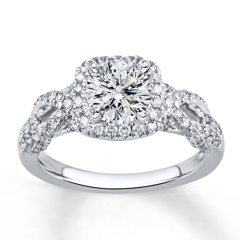 Main Image 2 of Previously Owned Diamond Engagement Ring Setting 3/8 ct tw Round 14K White Gold