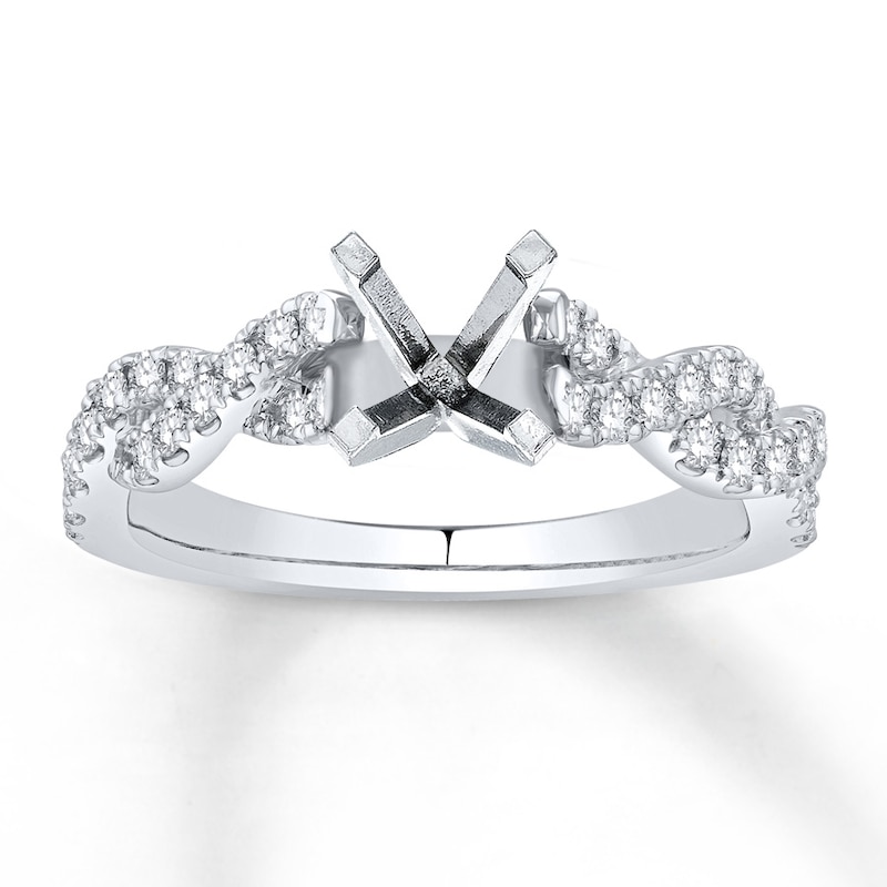 Main Image 1 of Previously Owned Diamond Ring Setting 3/8 ct tw Round-cut 14K White Gold