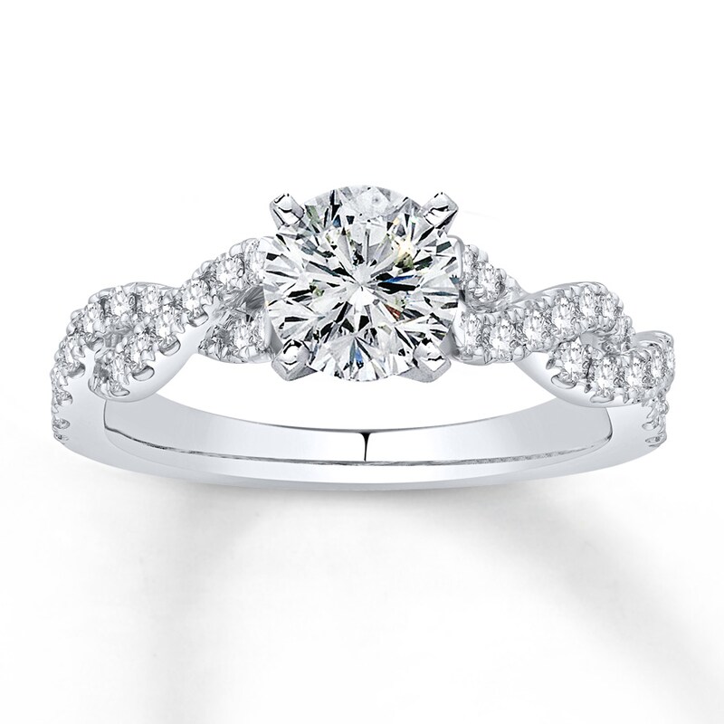 Main Image 2 of Previously Owned Diamond Ring Setting 3/8 ct tw Round-cut 14K White Gold