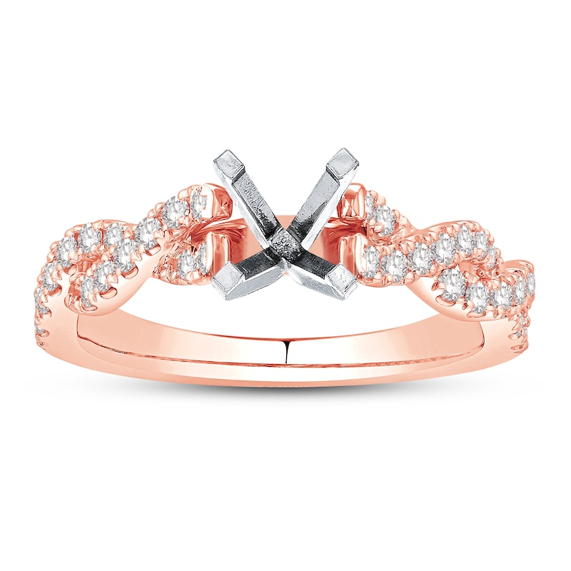 Main Image 1 of Previously Owned Diamond Ring Setting 3/8 ct tw Round 14K Rose Gold