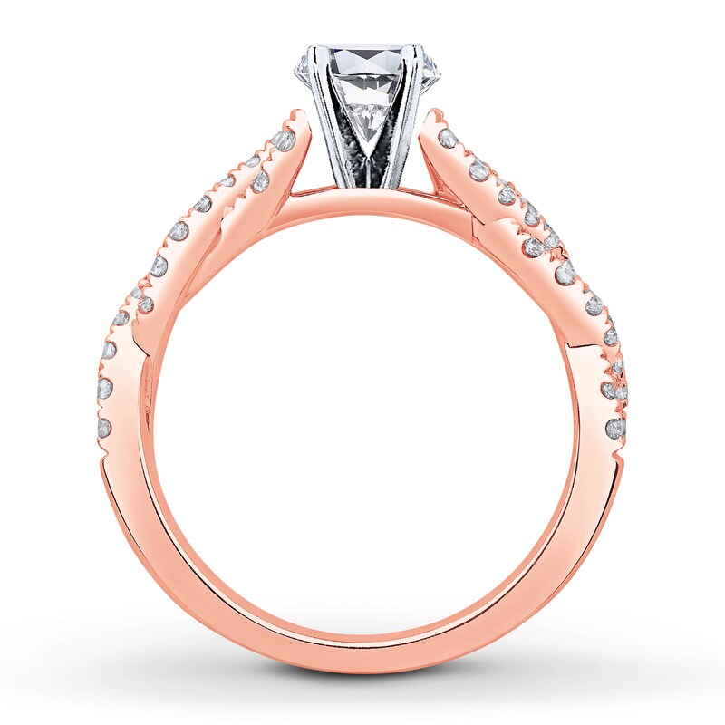 Main Image 2 of Previously Owned Diamond Ring Setting 3/8 ct tw Round 14K Rose Gold