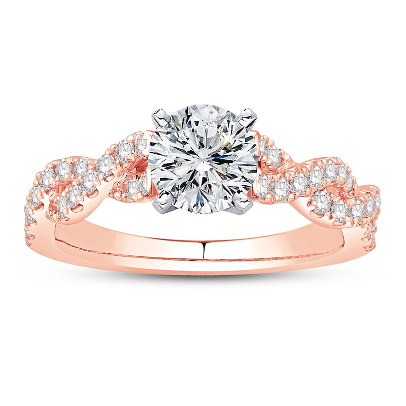 Main Image 3 of Previously Owned Diamond Ring Setting 3/8 ct tw Round 14K Rose Gold