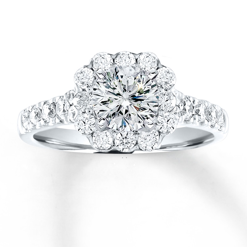 Main Image 1 of Previously Owned Diamond Engagement Ring Setting 3/4 ct tw Round 14K White Gold