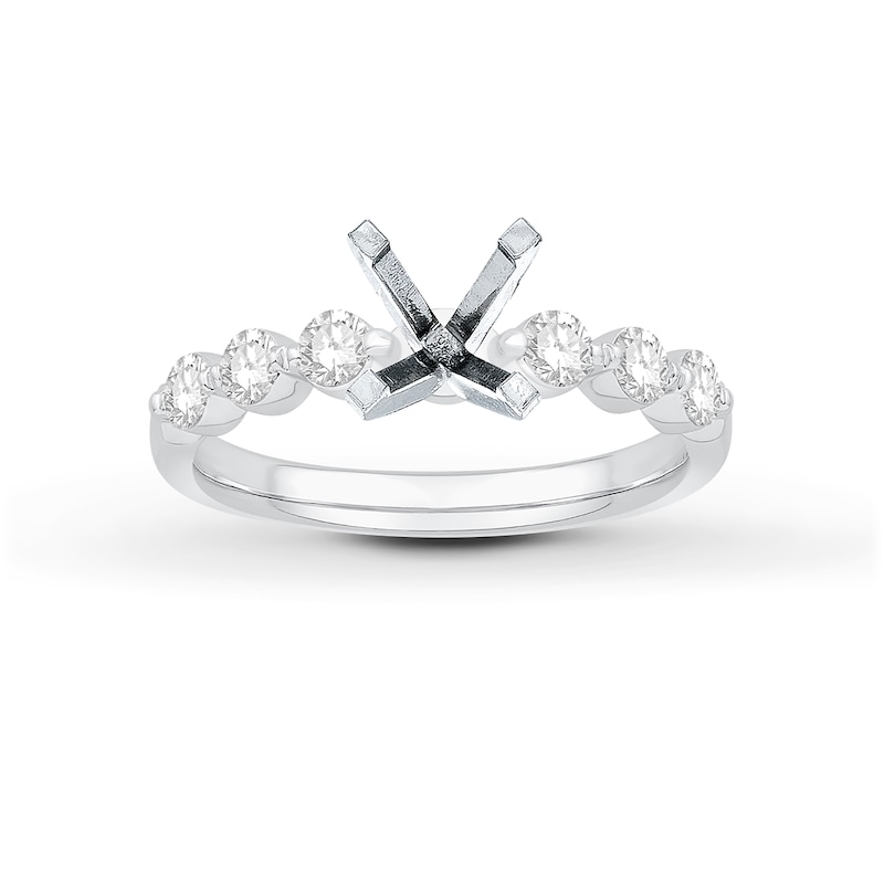 Main Image 1 of Previously Owned Diamond Engagement Ring Setting 1/2 ct tw Round Platinum
