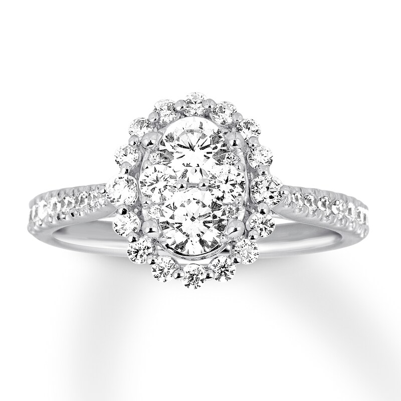 Main Image 1 of Previously Owned Diamond Engagement Ring 1 ct tw Round 14K White Gold