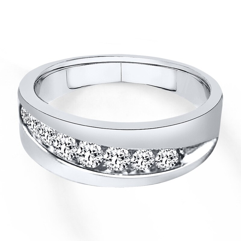 Main Image 1 of Previously Owned Men's Wedding Band 3/8 ct tw Diamonds 14K White Gold