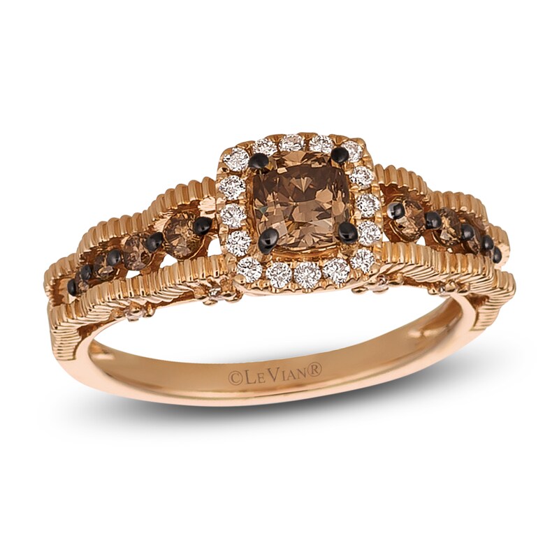 Main Image 1 of Previously Owned Le Vian Diamond Ring 7/8 ct tw Round 14K Strawberry Gold