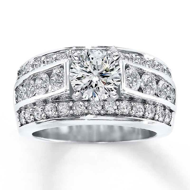 Main Image 3 of Previously Owned Diamond Ring Setting 1-5/8 ct tw Round-cut 14K White Gold